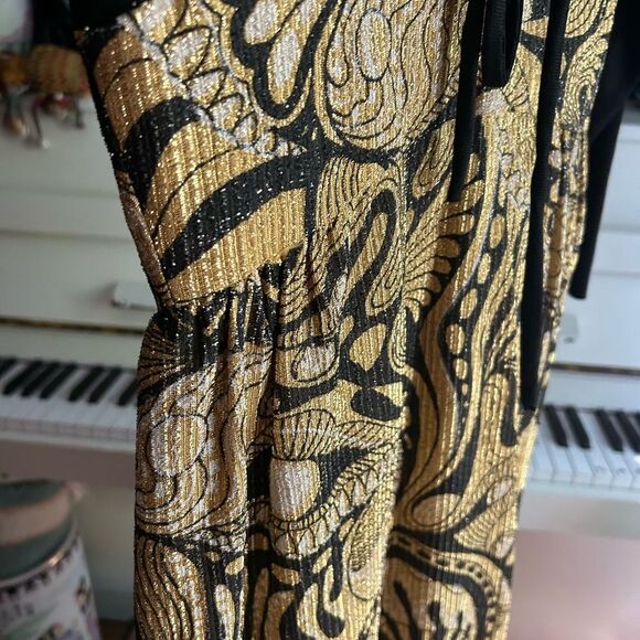 Nu-Mode Vintage 70’s Black and Gold Long Sleeve Dress Small - Picture 16 of 16